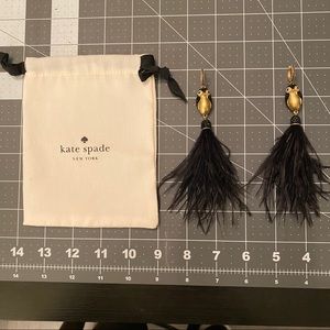 Kate Spade penguin feather earrings